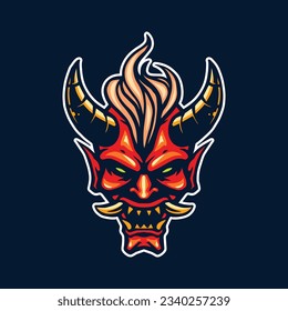 oni mask demon for mascot design