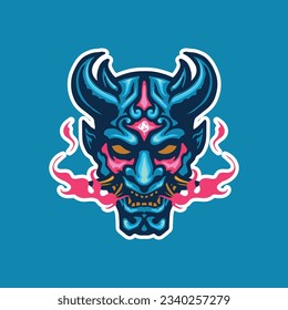 oni mask demon for mascot design