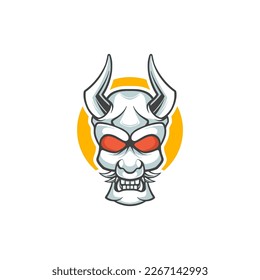 Oni mask design simple logo