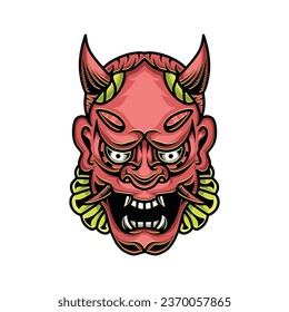 Oni Mask Devil Vector Graphic Design illustration Emblem