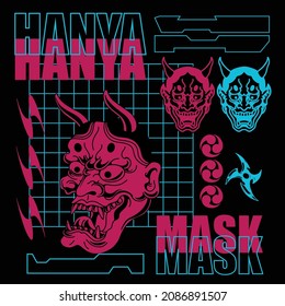 oni mask edgy streetwear fashion design