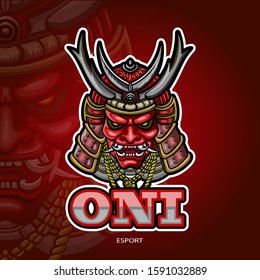 Oni mask esport logo mascot design