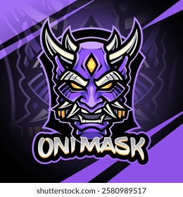 Oni mask esport mascot logo design