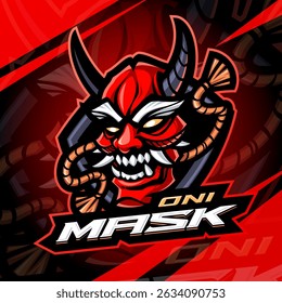 Oni mask esport mascot logo design