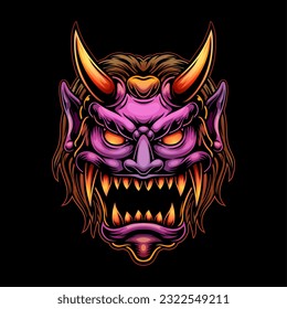 Oni mask with ferocious expression