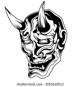 Oni Maske. Hanya-Maske. japanische Maskenillustration