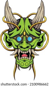 Oni mask illustration with premium quality stock vector