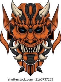 Oni mask illustration with premium quality stock vector