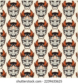 Oni Mask Japan Culture illustration full vector for your business