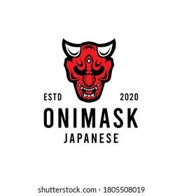 Oni Mask Japanese Premium Vector Logo illustration Devil Design