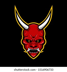 The Oni mask logo is scary, cool, brave and dangerous.
Distinctive logo from Japan.