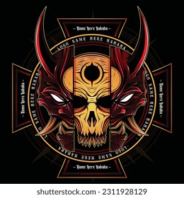 Oni mask logo vector illustration