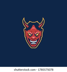 Oni mask mascot esport logo design