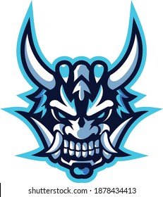 Oni mask mascot logo design.