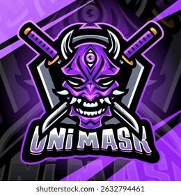 Oni mask mascot logo design