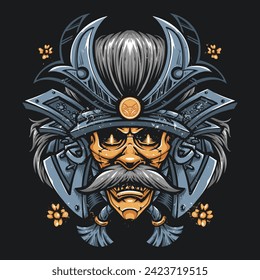 oni mask with samurai helmet design