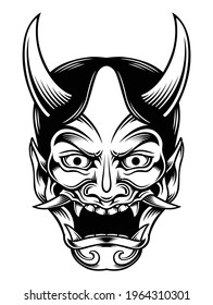 oni Maske Samurai Vektorkunst.