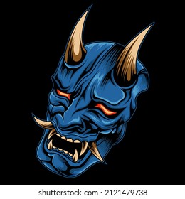 oni mask side view vector illustration