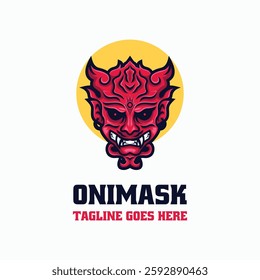 Oni Mask Simple Mascot Logo