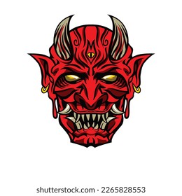 Oni Mask Vector Illustration Art