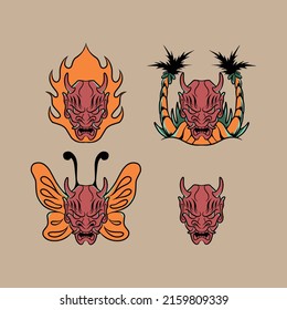 oni mask vector illustration created for branding and other advertising needs