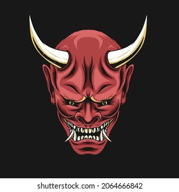 oni mask vector illustration ,japanese mask