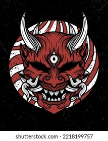 Oni mask warrior illustration design concepts.
