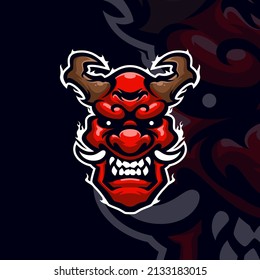 Oni masscot logo esport premium vector