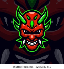 oni masscot logo esport premium vector