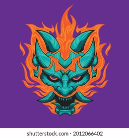 Oni mecha is inspired by Japanese masks   made mecha version  for t  shirt   sticker screen printing needs  simple design easy to print