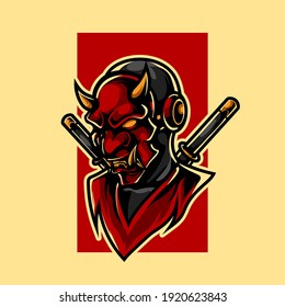 Oni Ninja E Sport Mascot Logo