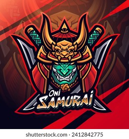 Oni samurai esport mascot logo design