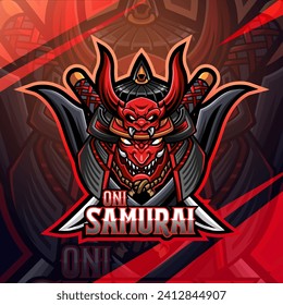 Oni samurai esport mascot logo design