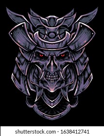 Oni samurai head vector illustration