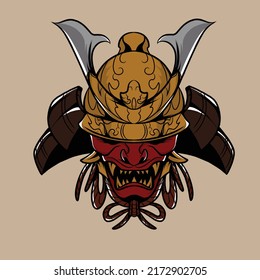 oni samurai vector illustration specially made for advertising needs and so on