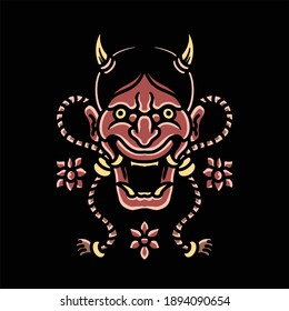 oni tattoo illustration vector design