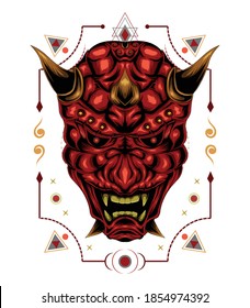Oni vector illustration design. Japanese theme.