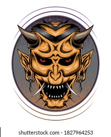 oni vector logo. japanese culture theme.