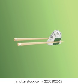 Onigiri 3D Model Illustration Simple