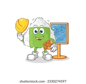 the onigiri Architect illustration. character vector