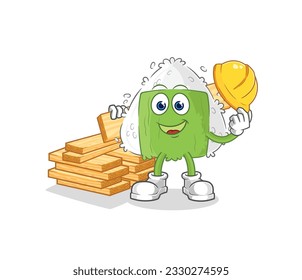 the onigiri builder vector. cartoon character