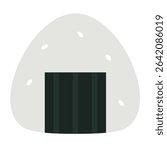 Onigiri cartoon vector icon flat illustration, onigiri clip art, japanese rice ball vector image