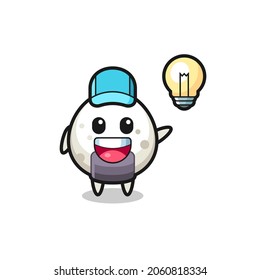 onigiri character cartoon getting the idea , cute style design for t shirt, sticker, logo element
