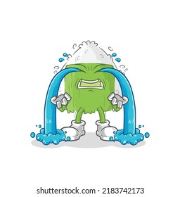 die onigiri weinende Illustration. Zeichenvektor