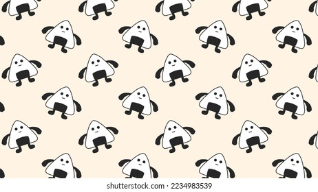 onigiri design pattern background, japanese rice ball
