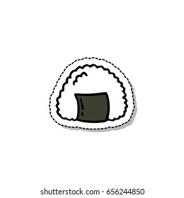onigiri doodle icon, sticker