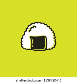 onigiri doodle icon, vector illustration