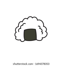 onigiri doodle icon, vector illustration
