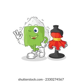 the onigiri fashion designer vector. cartoon character