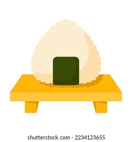 Onigiri in flat style isolated